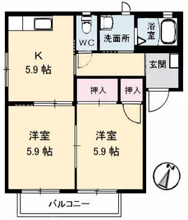 シャーメゾン幸 A棟【2階】の間取り