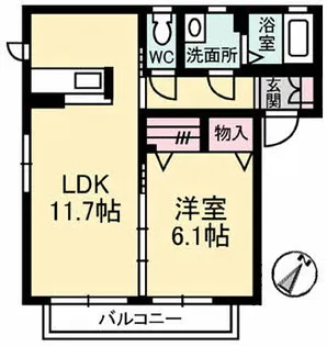 シャーメゾン鴻峯【2階】の間取り
