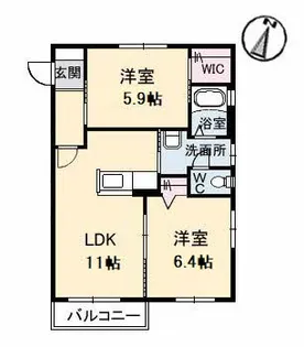メゾンスカイヒルズ Q棟【2階】の間取り