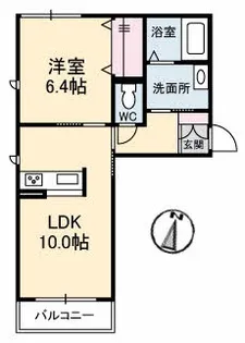 クオレール吉敷【2階】の間取り
