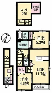 プロムノワール湯田温泉駅前 アルザス【2階】の間取り