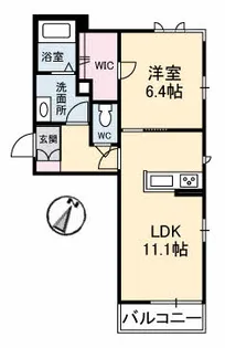 クッラ ディ ヴェント 南町【3階】の間取り