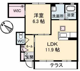 アクアマリン【1階】の間取り