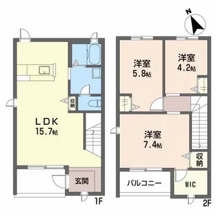 フロール・カスティージョ【1階】の間取り