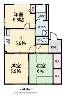 ディアスタウン B棟【1階】の間取り