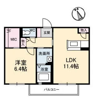 山口県山口市大内御堀5丁目【アパート】の間取り