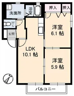 アンジュウ デヤ F棟【2階】の間取り