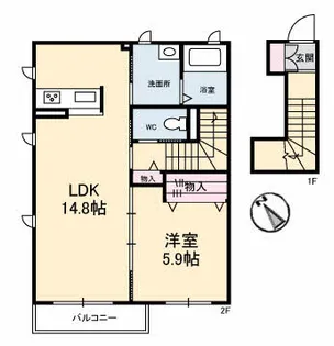 バース ストーン ダイヤモンド【2階】の間取り