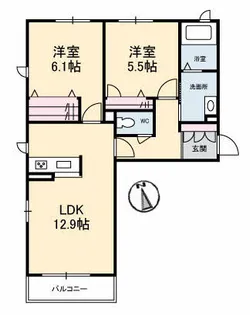 バース ストーン トパーズ【2階】の間取り