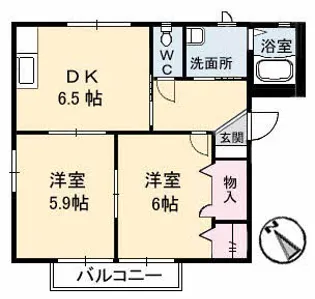 ハイツ ミク【1階】の間取り