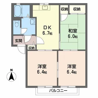 ロイヤル・オークス【2階】の間取り