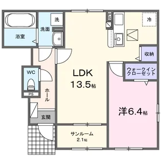ファミール問田【1階】の間取り
