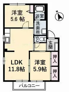 ハイツKOUKI【1階】の間取り