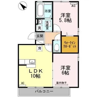 リビングタウンIC小郡 A棟【2階】の間取り