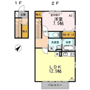 リビングタウン山大通り A棟【2階】の間取り