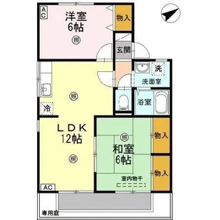 2LDKの間取り画像