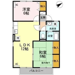 2LDKの間取り画像