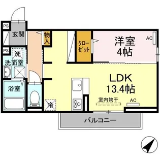 ワンパーパス維新公園【1階】の間取り