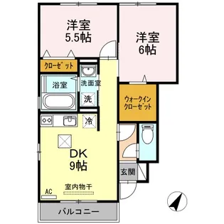 ローズコートAOI【1階】の間取り