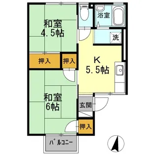 スワンF【2階】の間取り