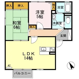 メッセゆう A棟【A201号室】の間取り