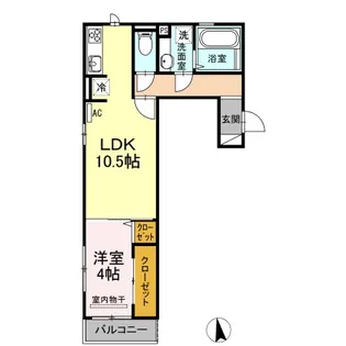 アンベル新山口Ⅱ【3階】の間取り