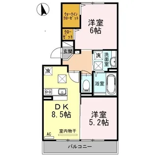 サンストロベリー B棟【1階】の間取り