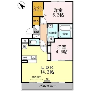 サンガーデン赤妻 B棟【B303号室】の間取り