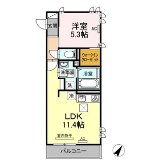 PRESTIGEA72 A棟【2階】の間取り