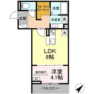 グランパセオ湯田【2階】の間取り