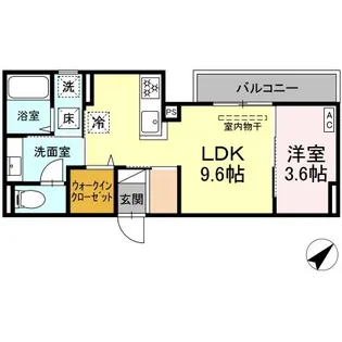 グランパセオ湯田【1階】の間取り