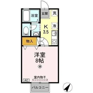 ひかりハイツB【1階】の間取り