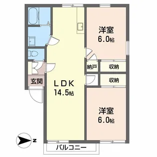 サニーコート山村【1階】の間取り