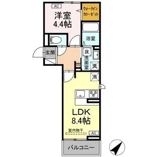 アイコート湯田温泉通り【1階】の間取り