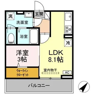 アイコート湯田温泉通り【3階】の間取り