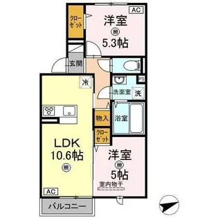 アイネヴェルト C棟【2階】の間取り