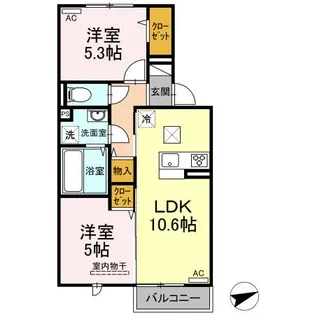 アイネヴェルト八方原【1階】の間取り