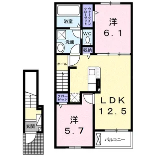 大内氷上4丁目アパート【2階】の間取り