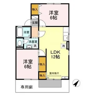 2LDKの間取り画像