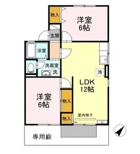 2LDKの間取り画像