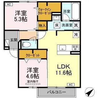 アクエリアス泉都町【1階】の間取り