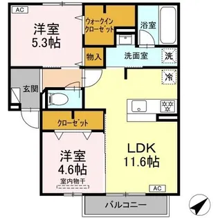 アクエリアス泉都町【2階】の間取り