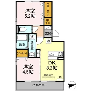 アンベル新山口【3階】の間取り