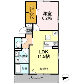 アンベル新山口【1階】の間取り