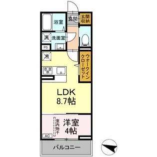 ディアライズ春日町 C棟【202号室】の間取り