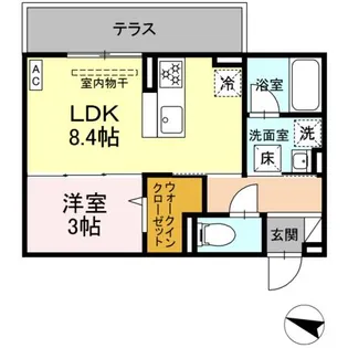 ディアライズ春日町 A棟【102号室】の間取り