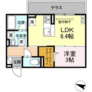 ディアライズ春日町 A棟【103号室】の間取り