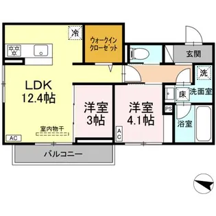 ディアライズ春日町B棟【103号室】の間取り