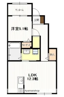 フィッシャー・タイガー油見【1階】の間取り