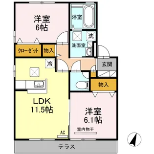 グランモア A棟【1階】の間取り
